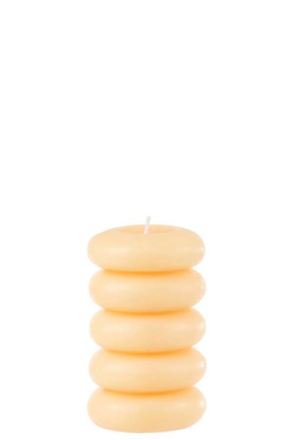 CANDLE MACARON LIGHT YELLOW LARGE-10H