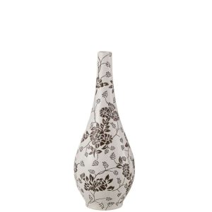 VASE ZEN PEAR PORCELAIN WHITE/BLACK