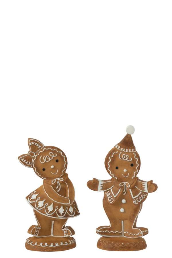 GINGERBREAD BOY + GIRL RESIN ASSORTMENT OF 2