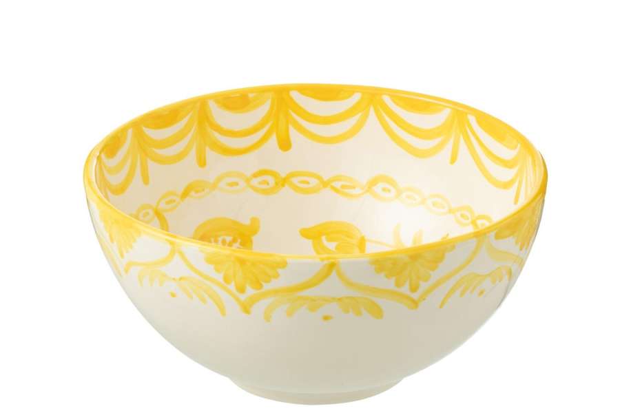 BOWL GRANADA HIGH CERAMIC WHITE/YELLOW LARGE