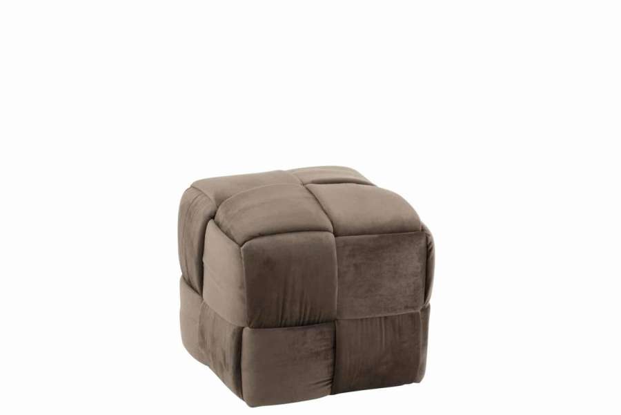 POUF 1-PERSON TEXTILE/WOOD DARK GREY