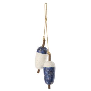 HANGER BUOY PAULOWNIA WOOD BLUE/WHITE