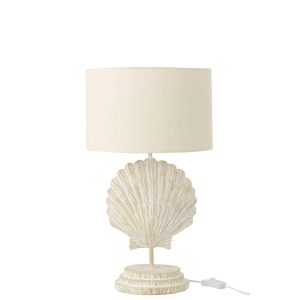 TABLE LAMP SEASHELL POLYRESIN WHITE/NATURAL