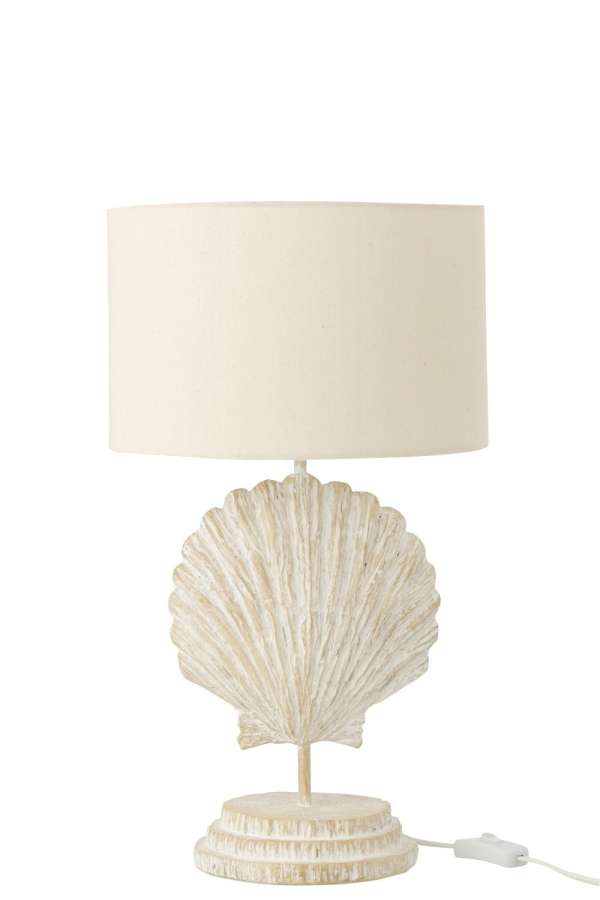 TABLE LAMP SEASHELL POLYRESIN WHITE/NATURAL