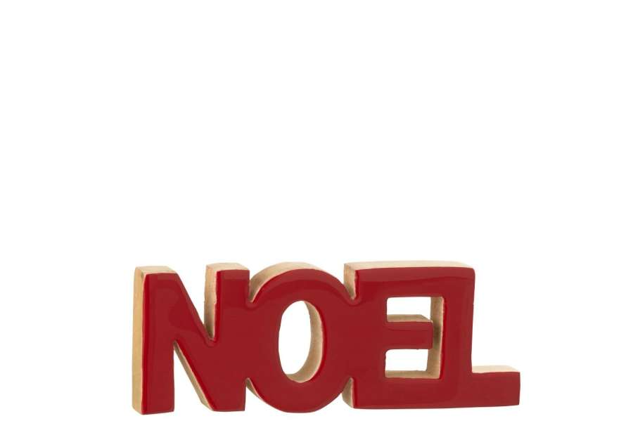 NOËL SHINY MANGO WOOD CHRISTMAS RED/NATURAL