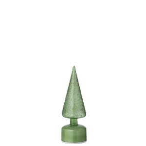 TREE LED TURNING GLASS GREEN SMALL
