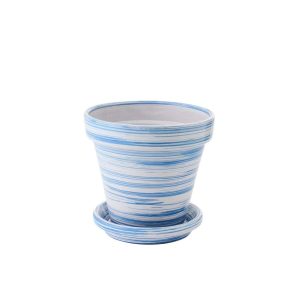 FLOWERPOT CERAMIC BLUE/WHITE MEDIUM