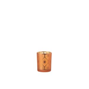 HURRICANE RHOMB FLOWERS GLASS ORANGE MEDIUM