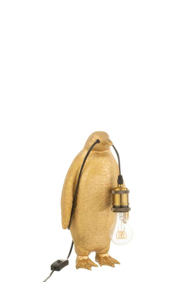TABLE LAMP PENGUIN RESIN GOLD SMALL
