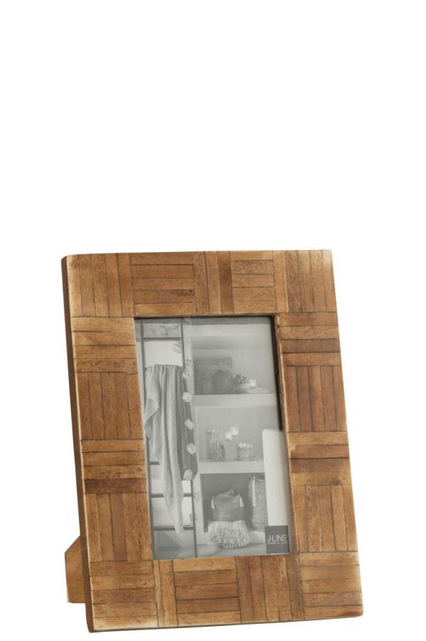 PHOTOFRAME RECTANGLE BLOCKS RESIN BROWN SMALL