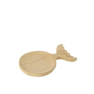 DECORATIVE TRAY FISH TAIL PAULOWNIA WOOD NATURAL SMALL