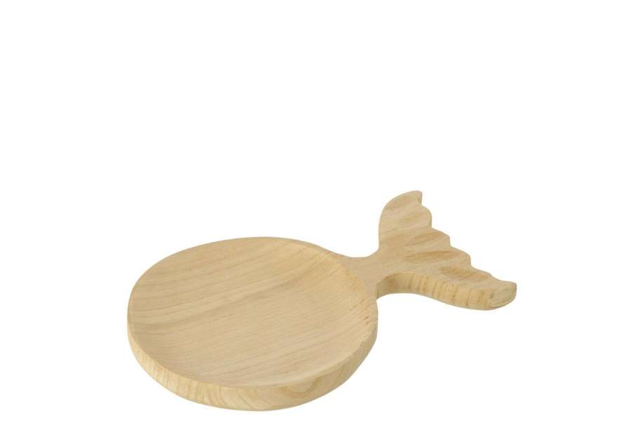 DECORATIVE TRAY FISH TAIL PAULOWNIA WOOD NATURAL SMALL