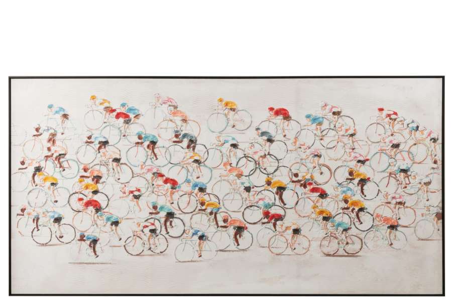 PAINTING CYCLISTS CANVAS/PAINT MIX