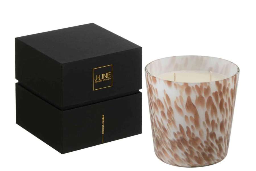 SCENTED CANDLE NOA NEON NIGHT WHITE/GOLD SMALL-50H