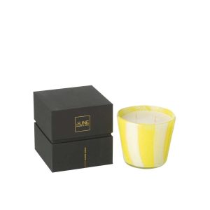 SCENTED CANDLE NOA LINES YELLOW SMALL-50HOURS