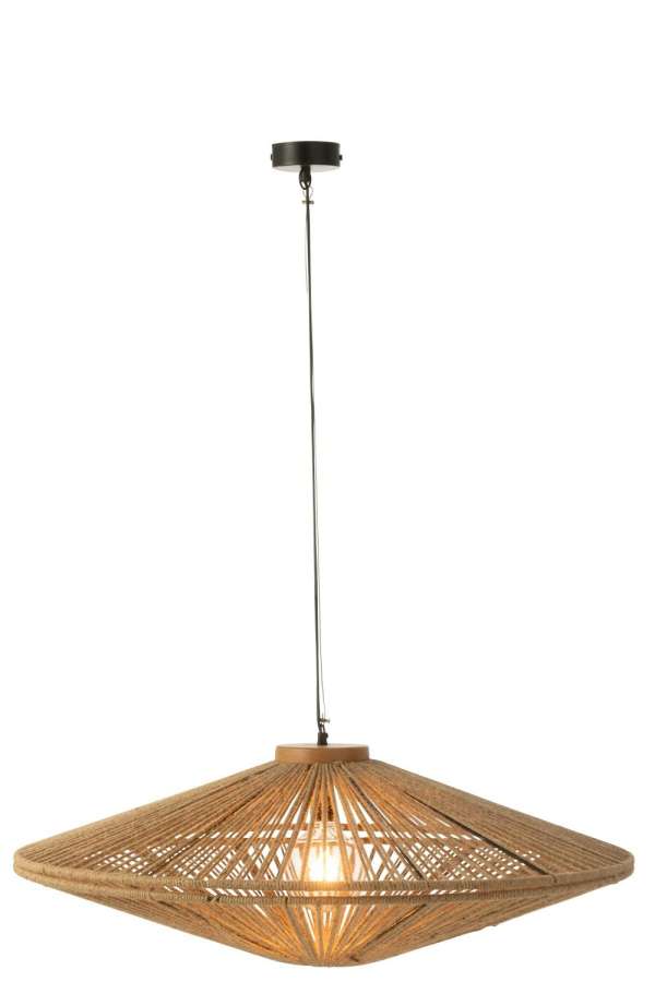 HANGING LAMP OVNI IRON/JUTE NATURAL LARGE
