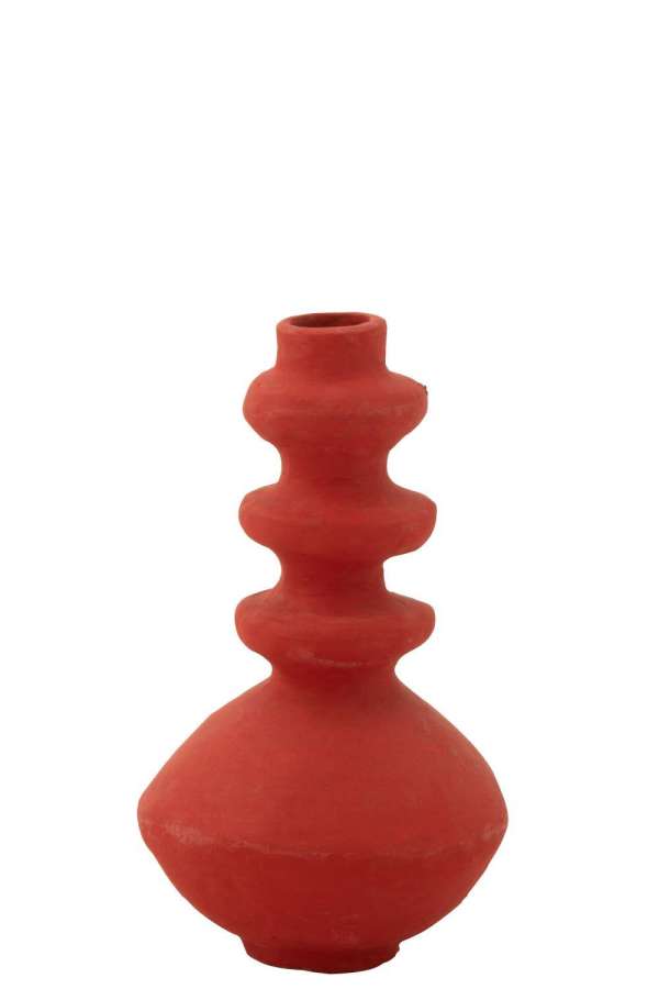 POT TRIPLE PAPER MACHE RED