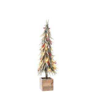XMAS TREE+LED ARTIFICIAL SNOW GREEN/RED LARGE