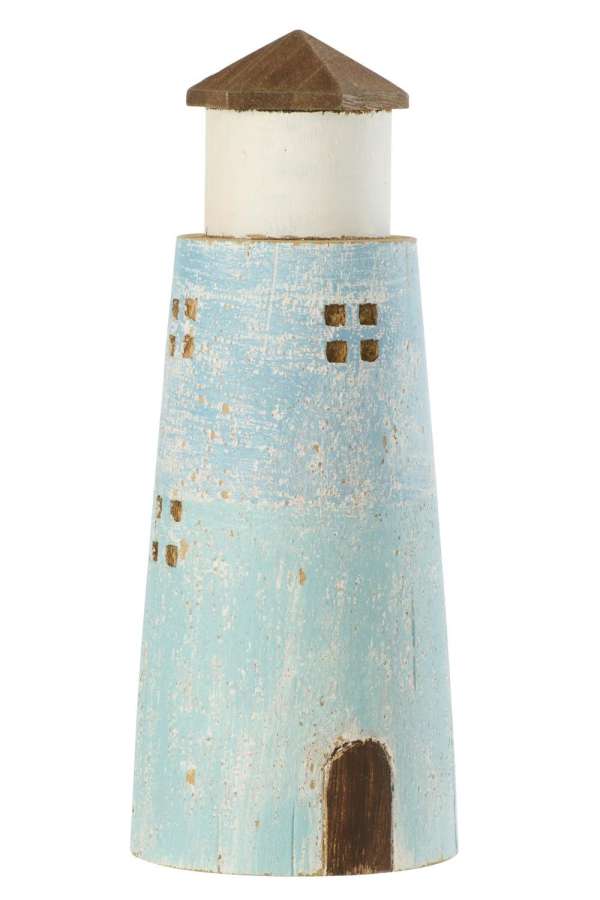 LIGHTHOUSE PAULOWNIA WOOD NATURAL/LIGHT BLUE LARGE