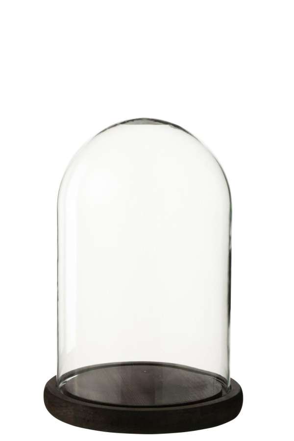 DECORATIVE BELL JAR GLASS DARK BROWN MEDIUM