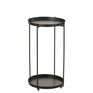 SIDE TABLE ROUND IRON BLACK SMALL