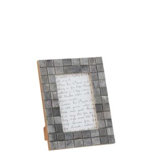 PHOTOFRAME PATTERN SQUARE 10X15 WOOD/HORN GREY S 17X22CM