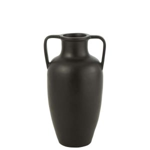 VASE 2 ARMS TERRACOTTA BLACK LARGE