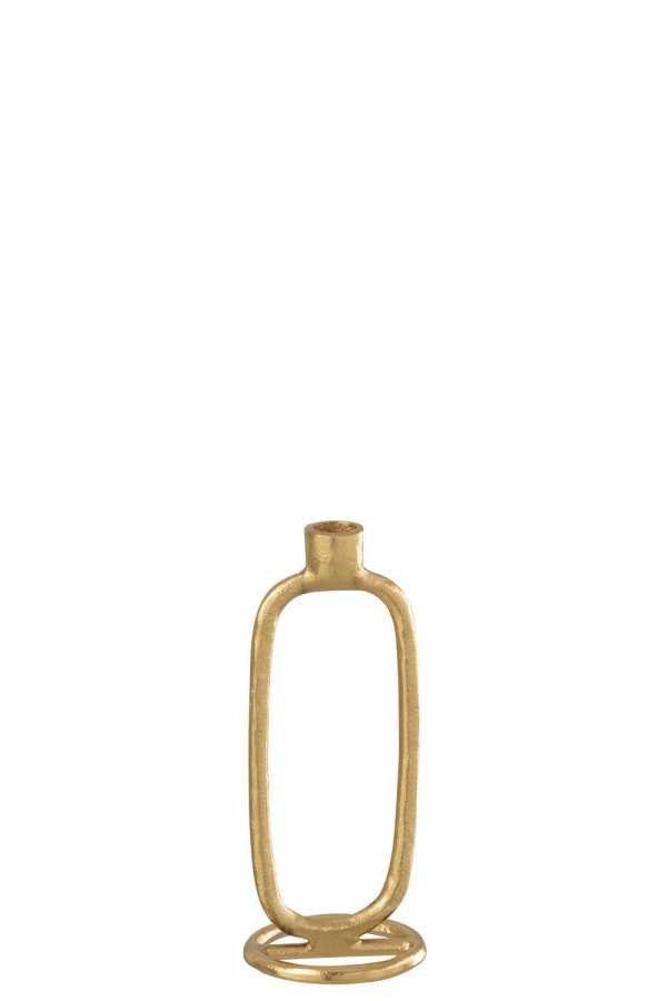 CANDLEHOLDER OVAL ALUMINIUM GOLD