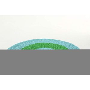 RUG STRIPED RAFFIA LIGHT BLUE/GREEN