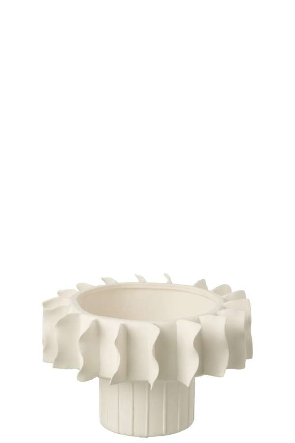 VASE HELIX ROUND CERAMIC WHITE SMALL