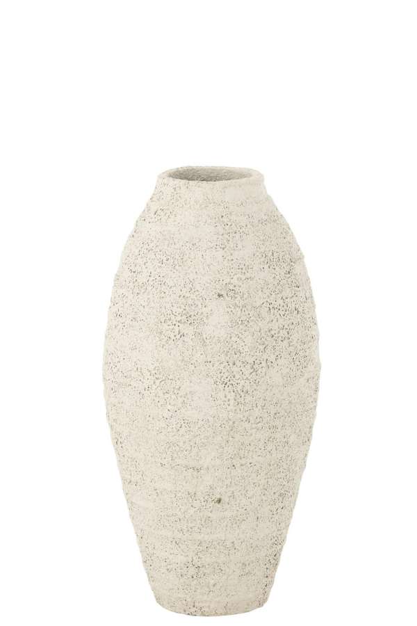 VASE ANTIQUE CEMENT WHITE SMALL