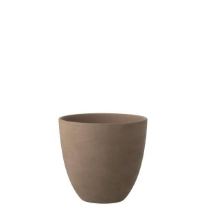 FLOWERPOT ROUND POTTERY TAUPE LARGE