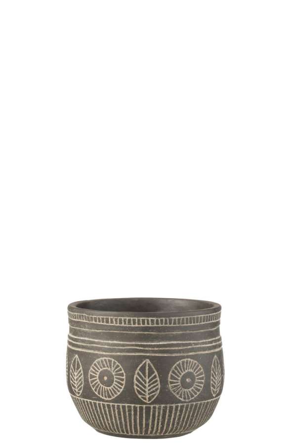 FLOWERPOT FRESCO CEMENT GREY MEDIUM