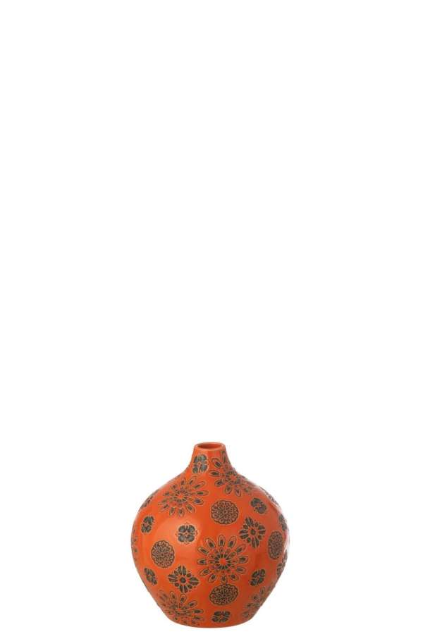 VASE BILLY PORCELAIN ORANGE/BLACK SMALL