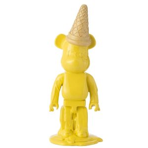 BEAR ICE CREAM CONE RESIN YELLOW
