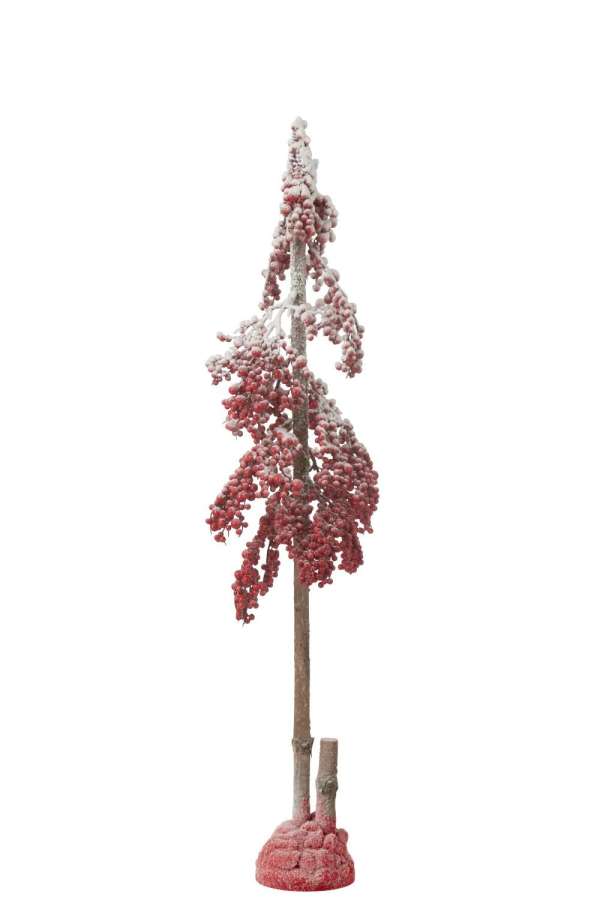 CHRISTMAS TREE DECO BIG BERRIES PLASTIC RED MEDIUM