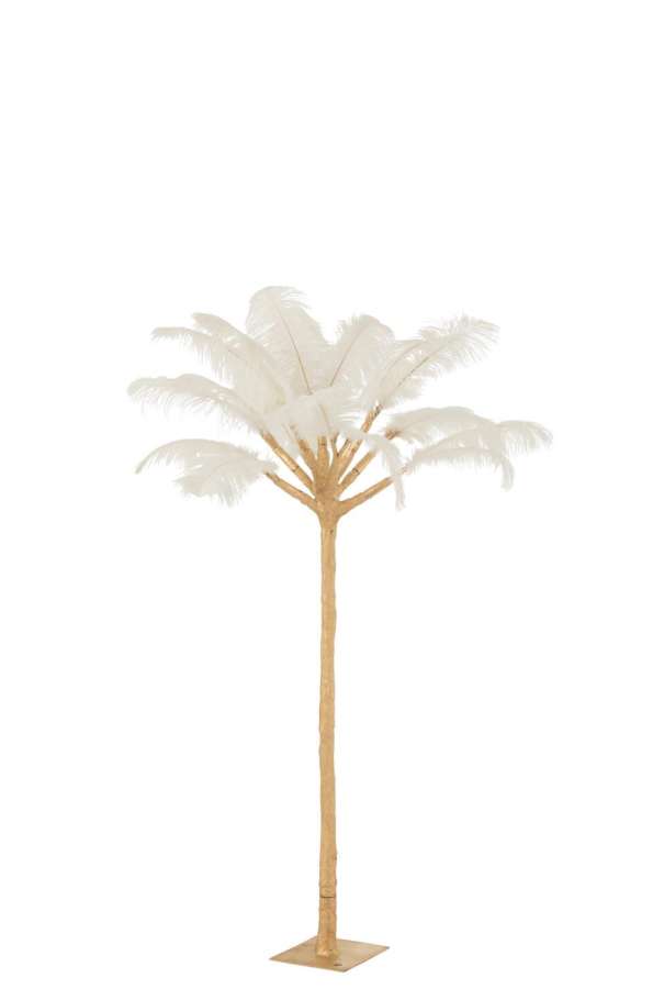 TREE FEATHERS STEEL GOLD/WHITE SMALL