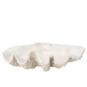 DECORATIVE BOWL SEASHELL RESIN OFF-WHITE LARGE