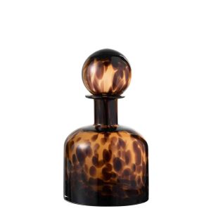 BOTTLE+STOP SPECK DECORATIVE GLASS BROWN/BLACK SMALL