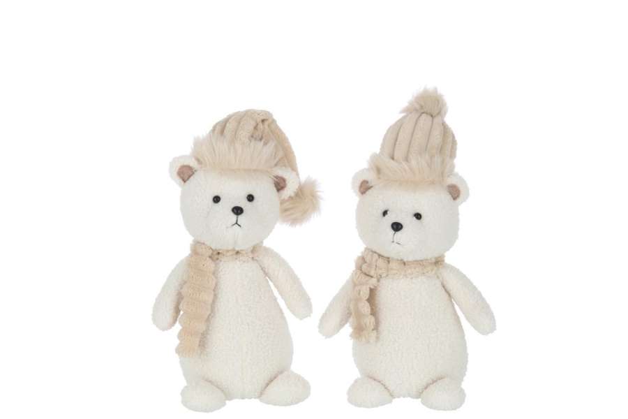 BEAR HAT SCARF TEXTILE BEIGE SMALL ASSORTMENT OF 2