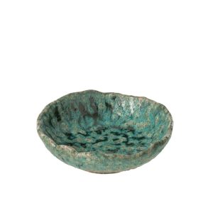 TRAY DECORATIVE NAGA CERAMIC AZUR/BROWN MEDIUM