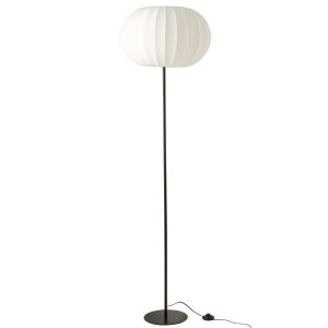 FLOOR LAMP LANTERN METAL/TEXTILE WHITE LARGE