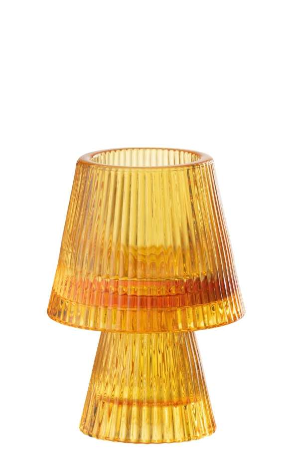 CANDLE HOLDER HAT GLASS ORANGE