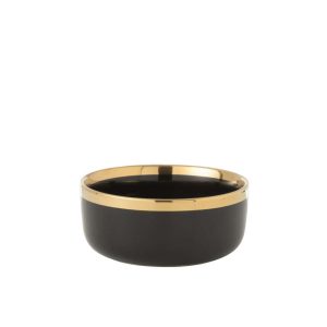 BOWL  CERAMIC BLACK/GOLD