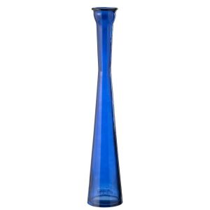 VASE TUBE GLASS BLUE