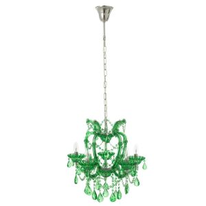 CEILING LAMP CHANDELIER ANTIQUE GLASS EMERALD GREEN