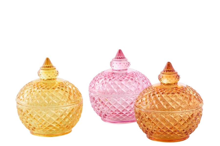 STORAGE JAR GLASS MULTI ASSORTMENT OF 3