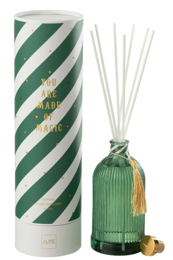 REED DIFFUSER MAGIC FRAGRANCE OIL WHITE/DARK GREEN LARGE