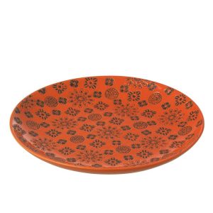 DECORATIVE TRAY BILLY PORCELAIN ORANGE/BLACK