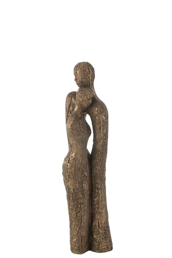 COUPLE HUG MODERN RESIN BROWN/GOLD